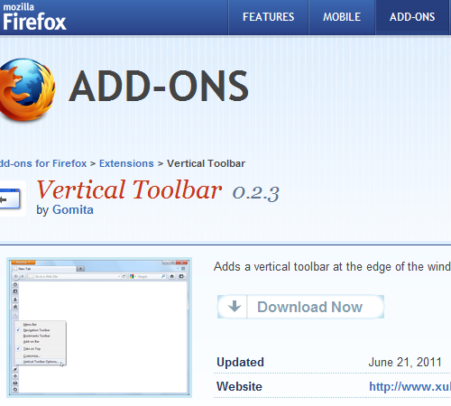 Vertical Toolbar