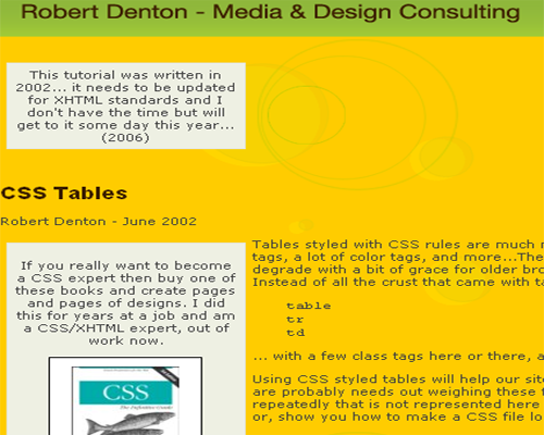 CSS Data Table Techniques