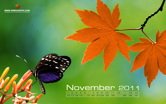 desktop calendar wallpaper November 2011