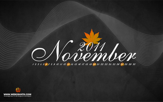 desktop calendar wallpaper November 2011