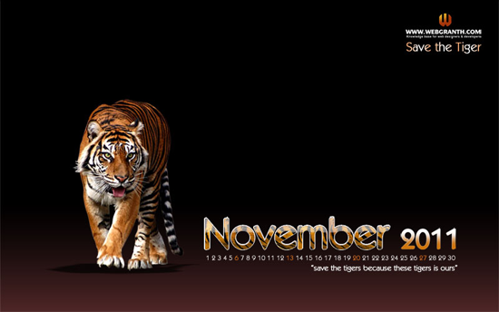 desktop calendar wallpaper November 2011