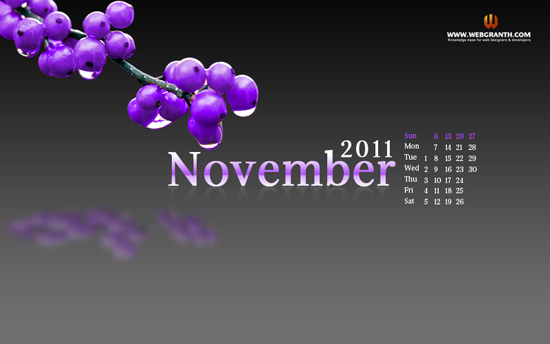 Desktop calendar Wallpaper November 2011