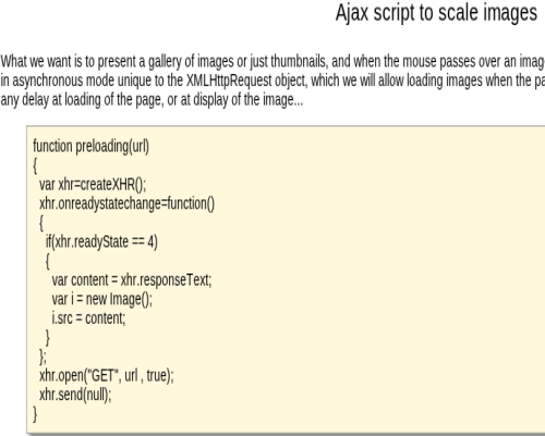 Ajax script to scale images