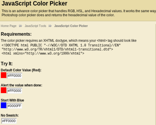 JavaScript Color Picker