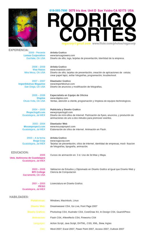 creative business resume