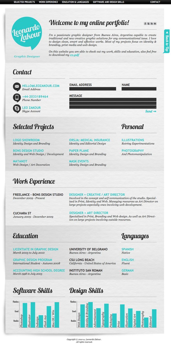 graphic design resume sample