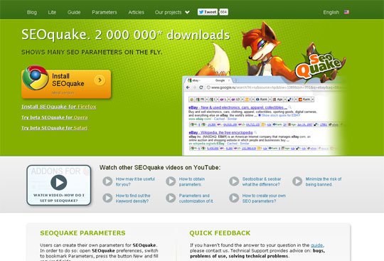 SEO-quake Onsite Analysis SEO Tools