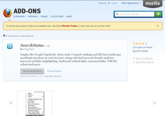 search-status keyword research seo tool