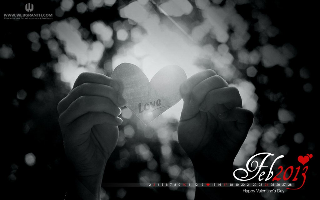 February 2013 Love Wallpaper Calendar February 2013 Love Wallpaper Calendar