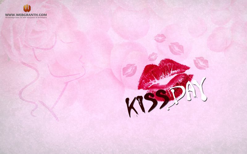 Valentine Kiss day wallpaper calender 2012 February photo image