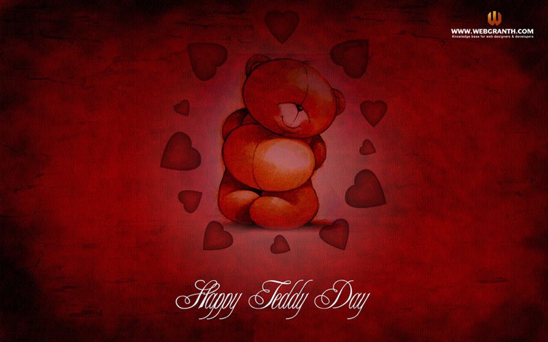 Valentine Teddy day wallpaper calender 2012 February photo image