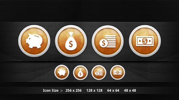 Dollar Flat Icon Set