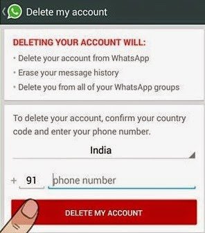 whatsapp account delete permanently then settings tricks