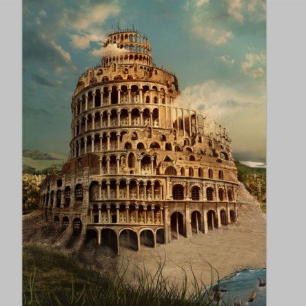 Babel Tower Photo Manipulation