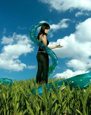 Surreal Photo Manipulation with Twisting Water