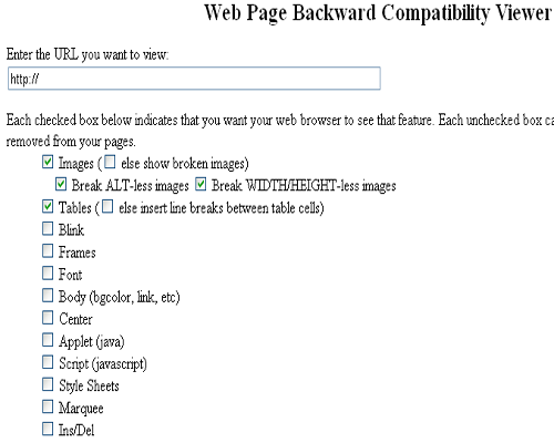 Web Page Backward Compatibility Viewer Web Page Backward Compatibility Viewer