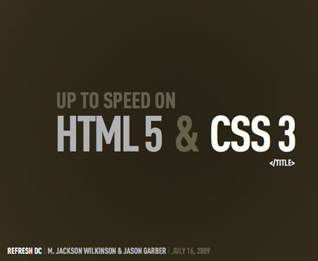 Upto Speed on HTML5