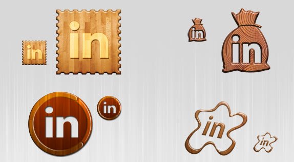 Wooden LinkedIn Icon Sets Wooden LinkedIn Icon Sets