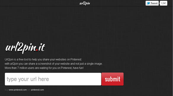 Url2pin.it Pinterest Tool