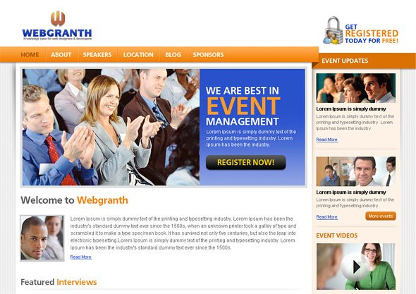 Free Event Website Template from www.webgranth.com