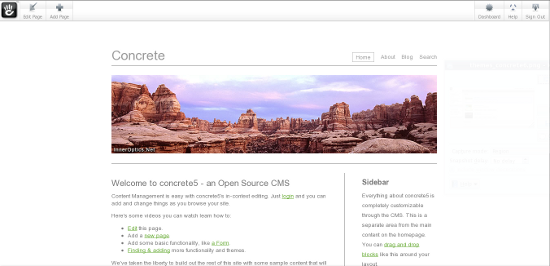 Concrete5 Startup Page