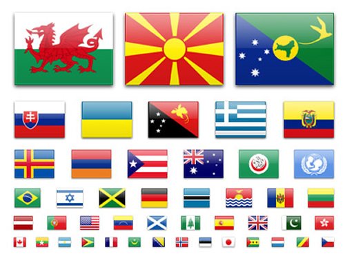 1698 Icons 283 Flags in 6 different sizes