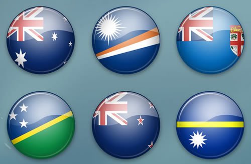 23 World Flags Icons of Oceania