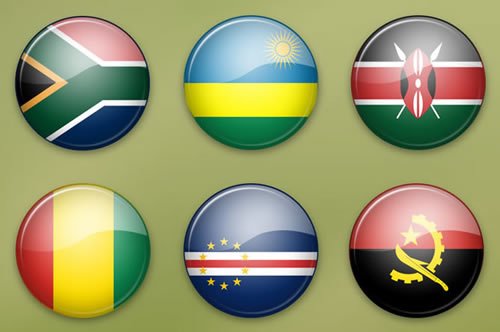 56 World Flags Icons of Africa