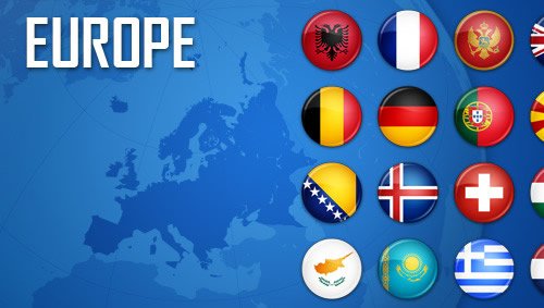 48 Shiny Flag Icons Europe