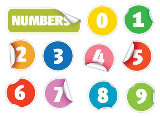 Vectors Digital Number Stickers Vectors Digital Number Stickers