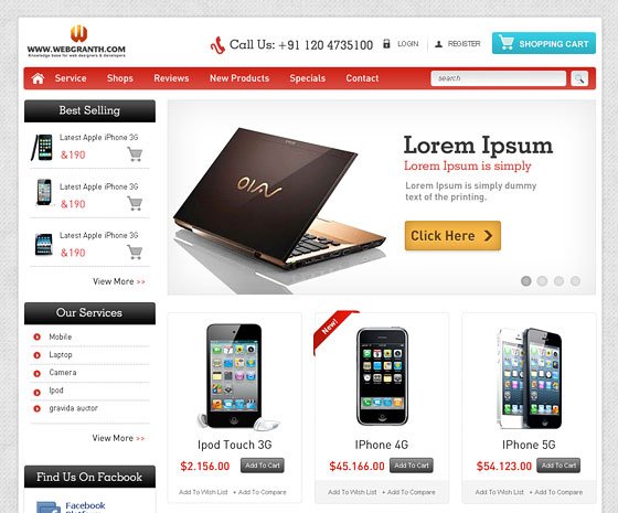 Ecommerce Web Template Free from www.webgranth.com