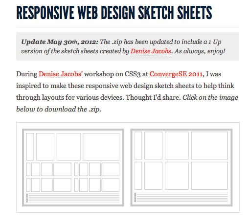 Responsive Web Design Sketch Sheets