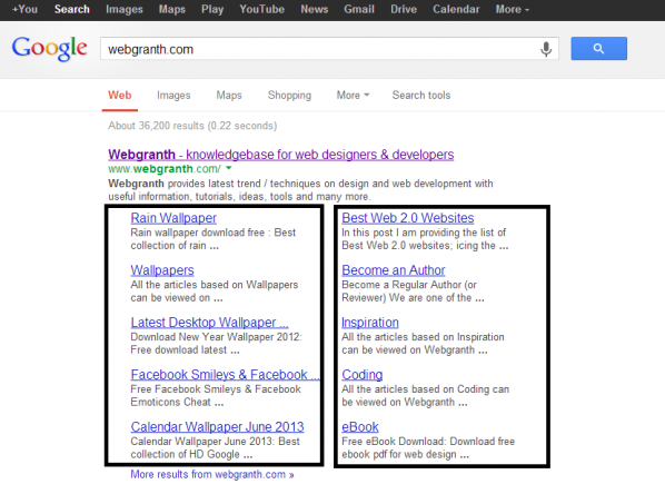 sitelinks webgranth sitelinks