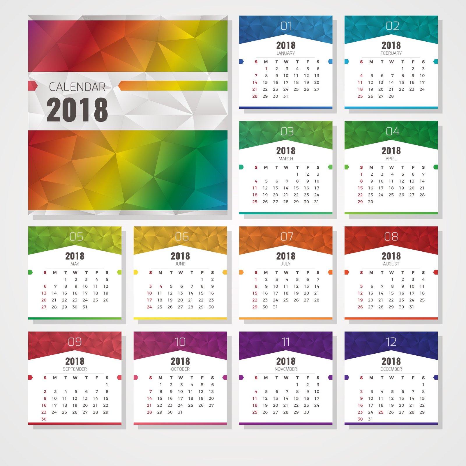 2018 Year Calendar Wallpaper: Download